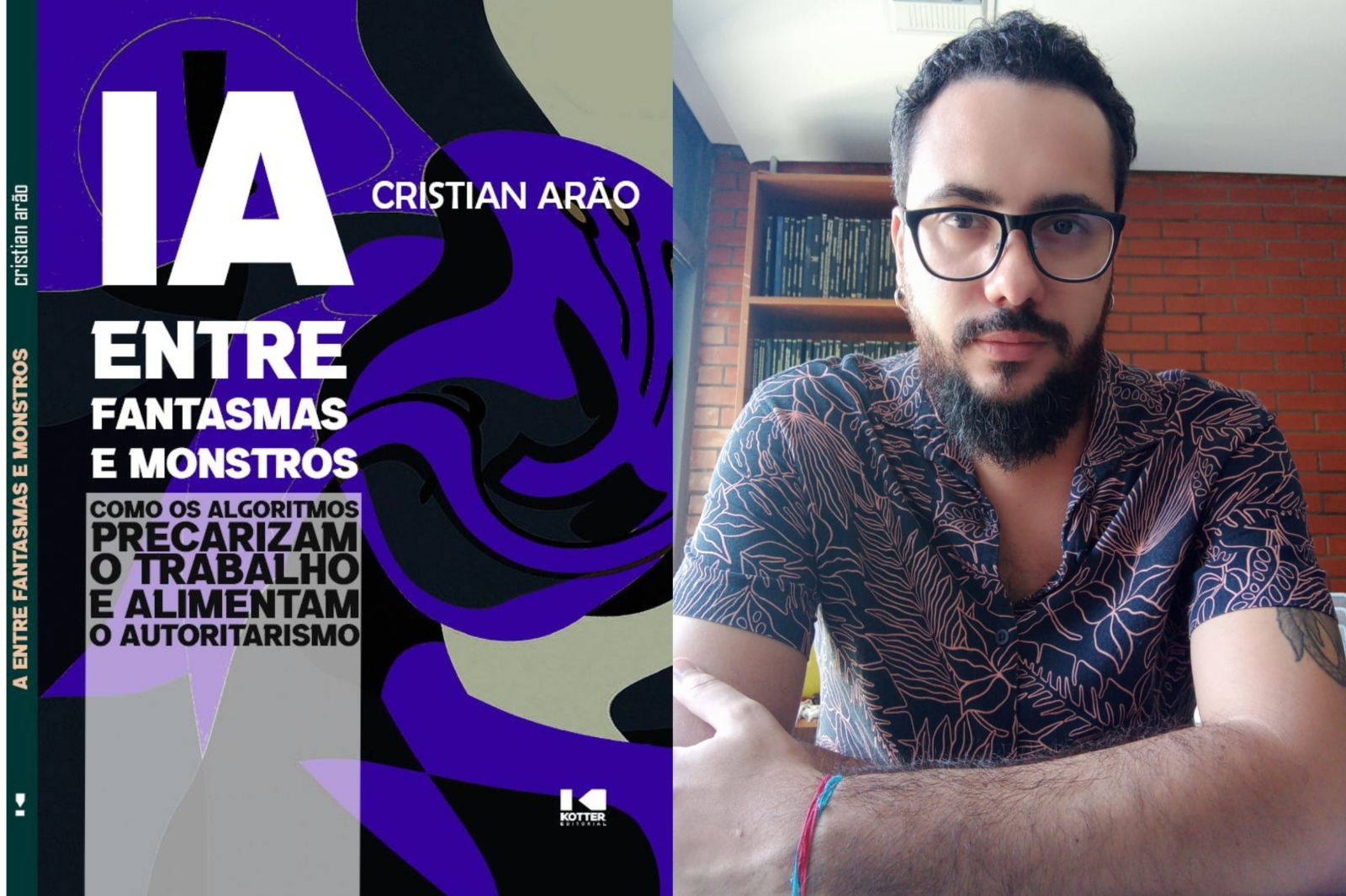 Capa oficial do livro IA entre fantasmas e monstros, de Cristian Arão
